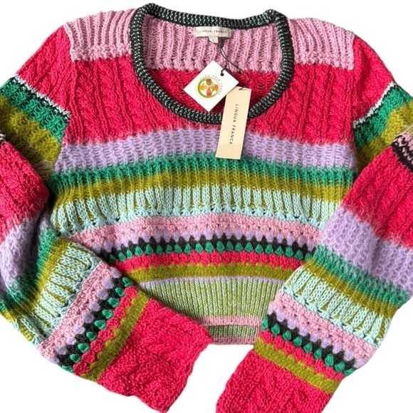 NEW LINGUA FRANCA ashby stitch top in taffy multi Size Large Organic Cotton - Picture 7 of 13